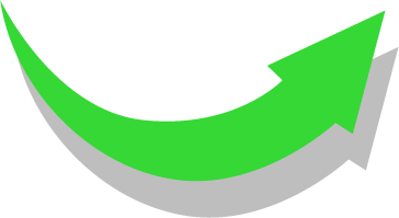 Green upward arrow with shadow