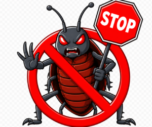 bright red cockroach no go logo